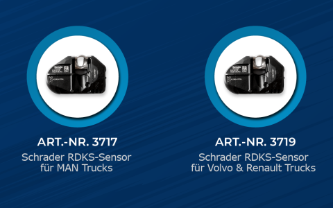 Schrader bringt NEUE MAN-, Volvo- & Renault- Ersatzsensoren-RDKS-Sensoren auf den Markt