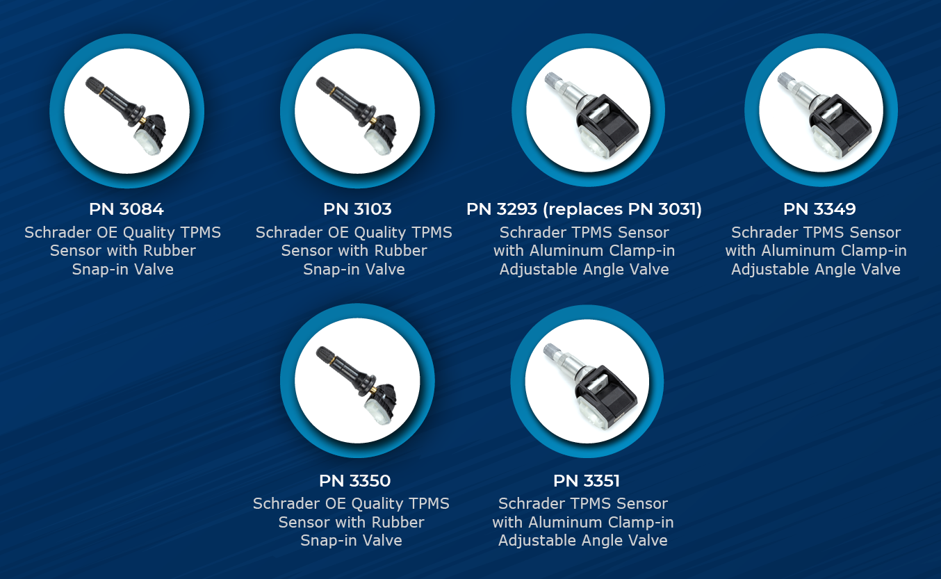 Schrader Launches 6 New OE Replacement TPMS Sensors